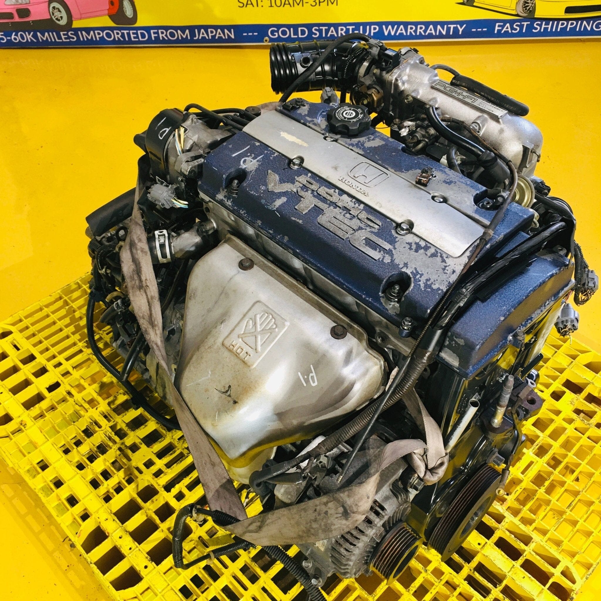 Honda Accord 2.3L Dohc Vtec Full Engine Transmission Automatic Swap - H23A Blue Top