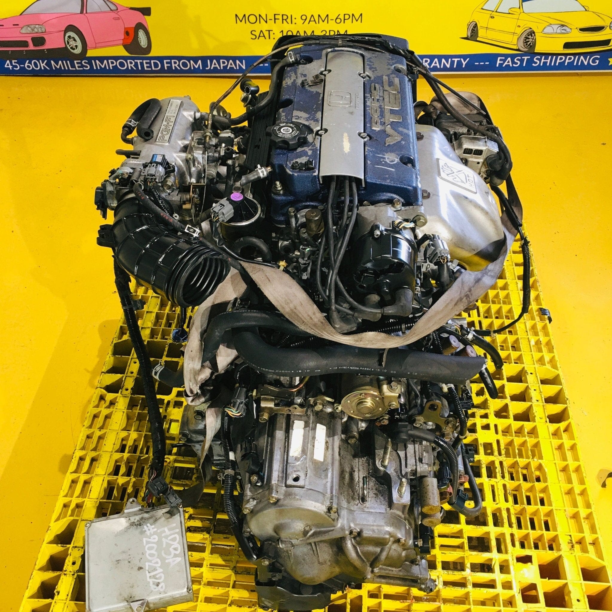 Honda Accord 2.3L Dohc Vtec Full Engine Transmission Automatic Swap - H23A Blue Top