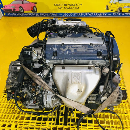 Honda Accord 2.3L Dohc Vtec Full Engine Transmission Automatic Swap - H23A Blue Top