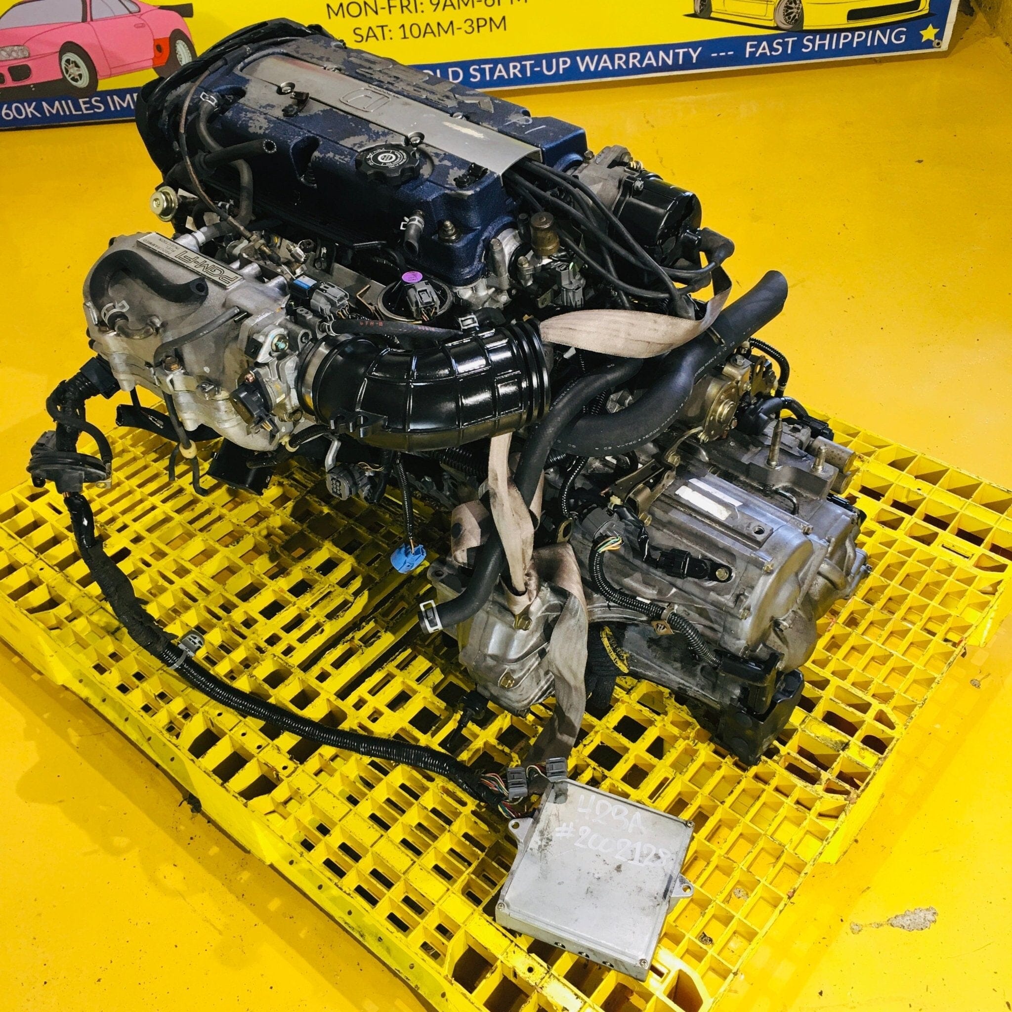 Honda Accord 2.3L Dohc Vtec Full Engine Transmission Automatic Swap - H23A Blue Top