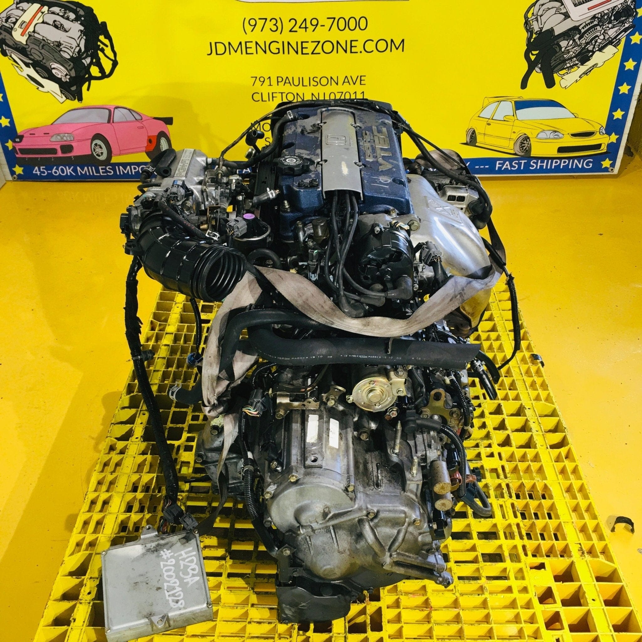 Honda Accord 2.3L Dohc Vtec Full Engine Transmission Automatic Swap - H23A Blue Top