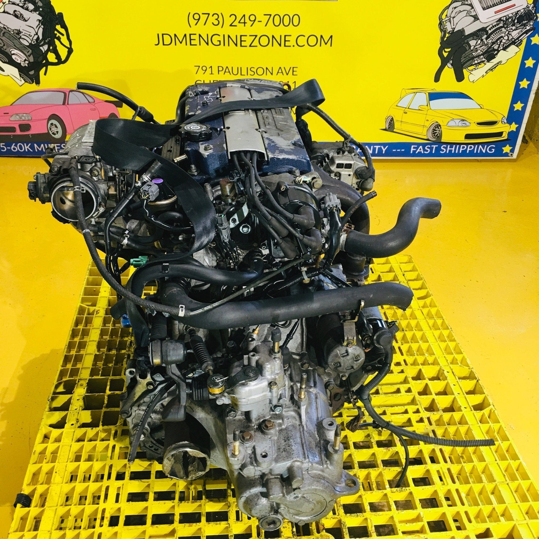 Honda Prelude Accord 1998-2002 2.0L Dohc Vtec JDM Engine Manual Full Swap - F20b Blue Top