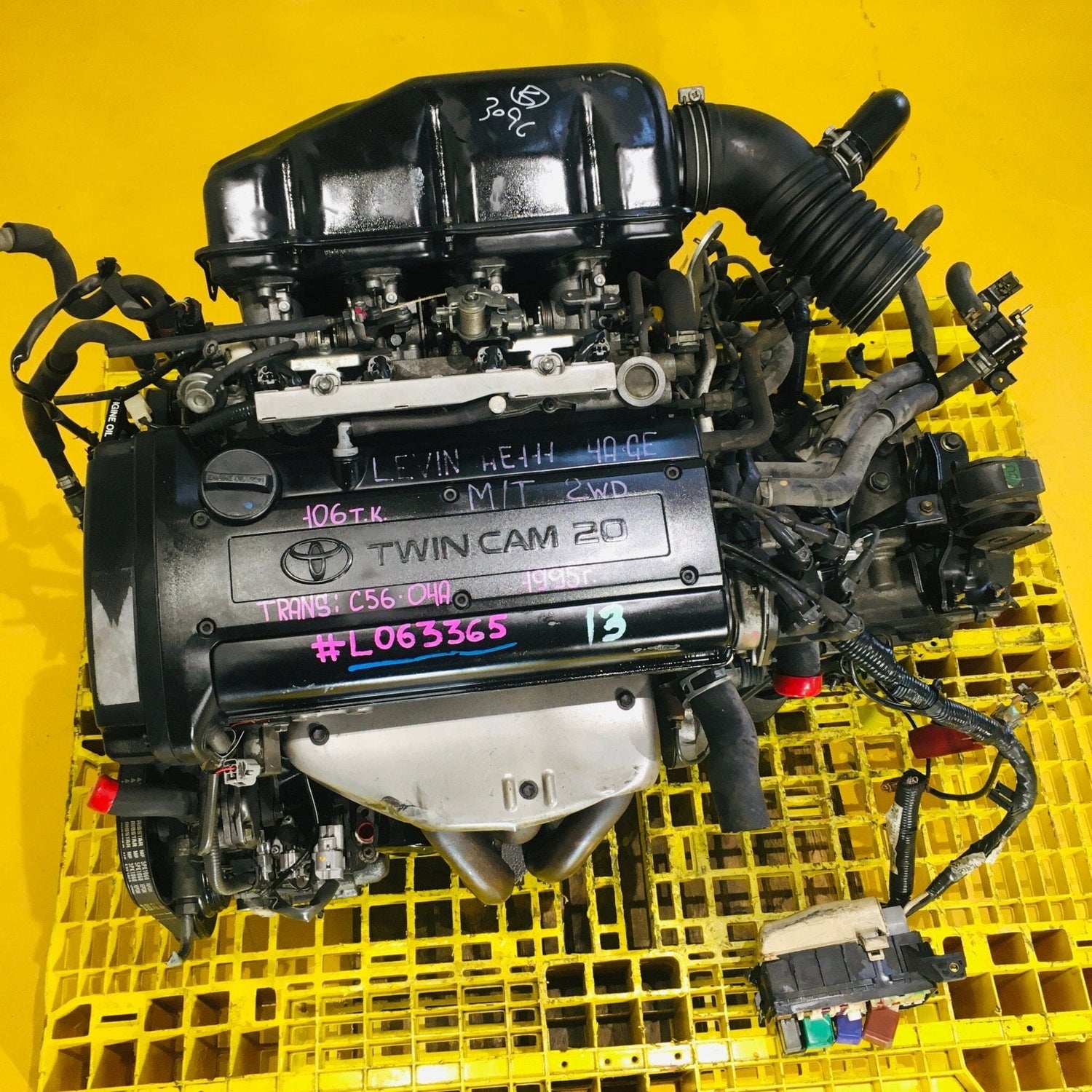 Toyota (1995-2002) 1.6L Vvt Black Top Complete JDM Engine 5 Speed Swap 