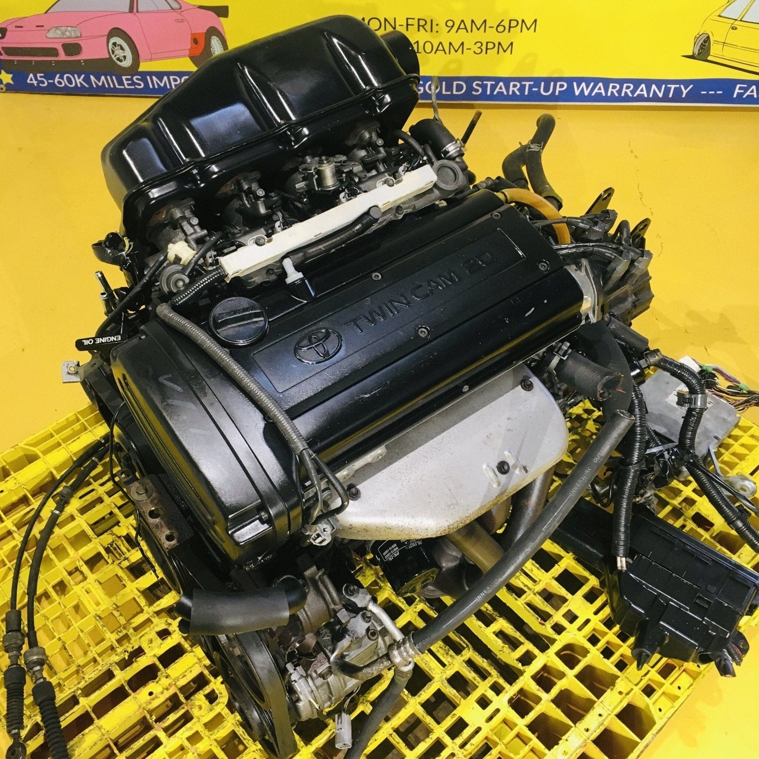 TOYOTA (1995-2002) 1.6l VVT BLACK TOP COMPLETE JDM ENGINE 5 SPEED SWAP 
